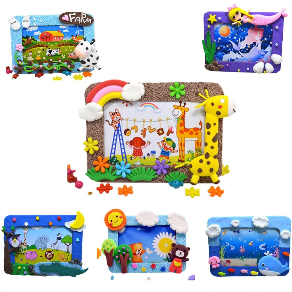 Perkembangan Anak Diy 3d Stiker Photo Frame Buatan Tangan Blok Mainan Eva Busa Kartun Bingkai Foto Untuk Anak Paste Kerajinan Bingkai Hadiah Model Kit Bangunan Aliexpress