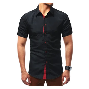 

Unpadupe New Brand 2019 Men Shirt Solid Color Dress Shirt Short Sleeve Slim Fit Camisa Masculina Casual Male Hawaiian Shirts 4XL