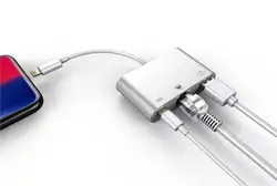 Адаптер для Lightning RJ45 Ethernet LAN проводной сети для iPhone/iPad все серии с зарядки и USB 3 для подключения камеры Читатель порт