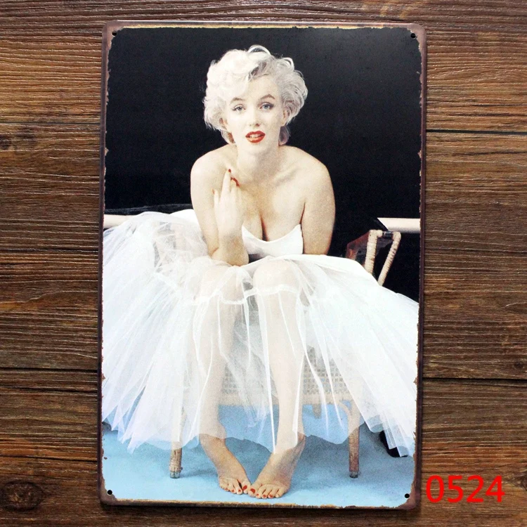 

Marilyn Monroe Vintage Metal signs painting Retro tin plate iron plaque home decor wall art coffee bar 20*30cm