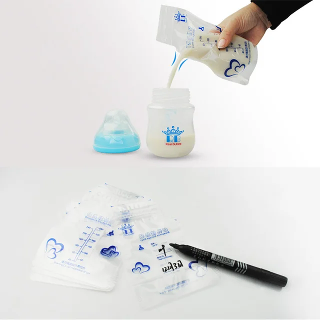 Real Bubee 30 Pcs 250 ML Baby Food Breast Milk Storage Bags PBA Free Safe Bag for Baby BM88