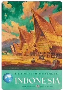 BATAK VILLAGE SUMATRA Indonesia Travel Retro Vintage Poster Canvas ... BATAK VILLAGE SUMATRA Indonesia Travel Retro Vintage Poster Canvas ...