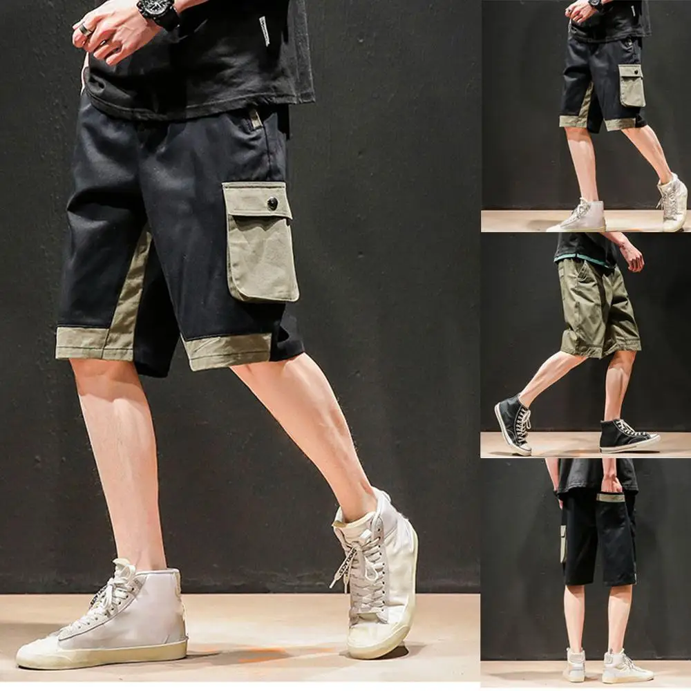 Для мужчин с карманами для стиль хлопок мульти-комбинезоны с карманами шорты, модные штаны для девочек-Повседневное фитнес тренировки трек спортивные брюки J5