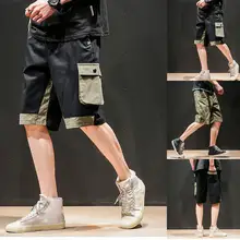 Для мужчин с карманами для стиль хлопок мульти-комбинезоны с карманами шорты, модные штаны для девочек-Повседневное фитнес тренировки трек спортивные брюки J5