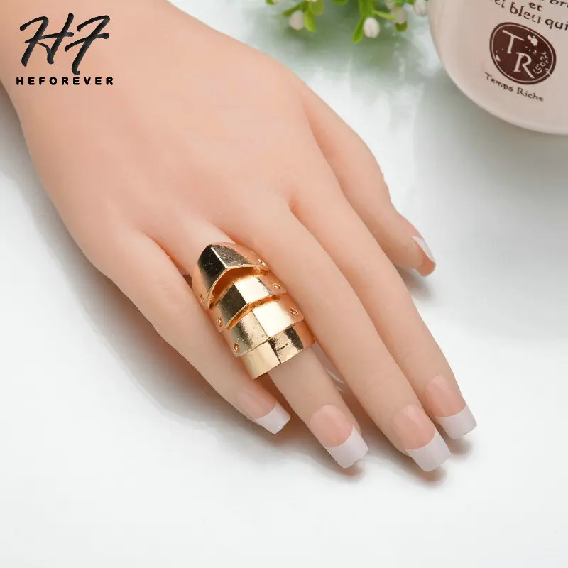 

European Gold/Silver/Black Color Alloy Armor Style Knuckle Rings for Women Creative Punk Fashion Jewelry KB158 KB159 KB160