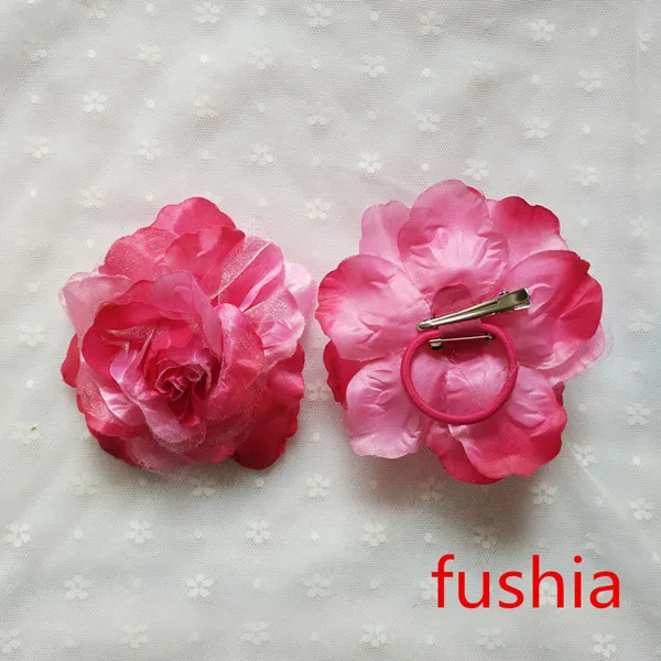 Горячее предложение, новинка, 3 шт., саундтрек для девочек, гавайский цветок, гибискус, свадебные зажимы для волос, 9 см, вы выбираете ювелирные изделия с цветами - Цвет: fushia