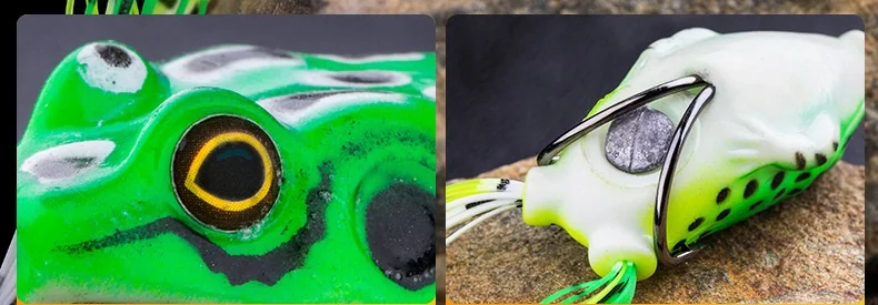 Soft Frog Fishing Lures Double Hooks Top water Ray Frog Artificial Minnow Crank Soft Bait fishing tackle