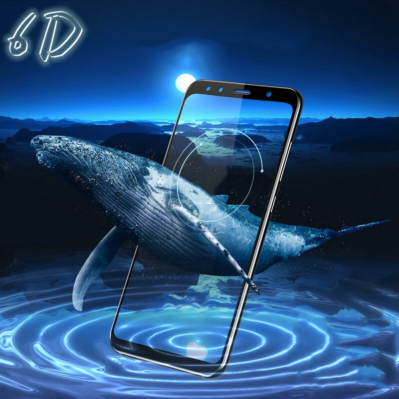 

6D Curved Tempered Glass for Samsung Galaxy A7 2018 Screen Protector A6 A9 J4 J6 J8 2018 Glass for Samsung A6 A8 Plus 2018 Glass