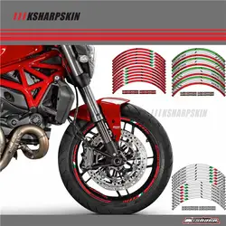 Мотоциклетные обода колеса наклейки колеса Светоотражающие наклейки полосы для Ducati Monster