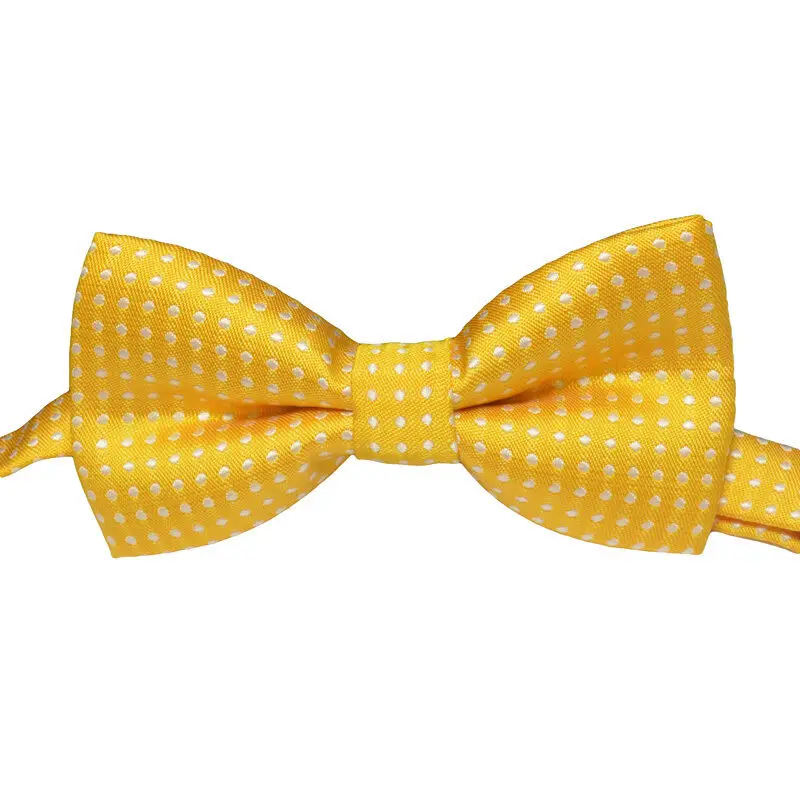Модный однотонный галстук-бабочка для свадьбы в горошек для мальчиков YYTIE0003 - Цвет: Yellow