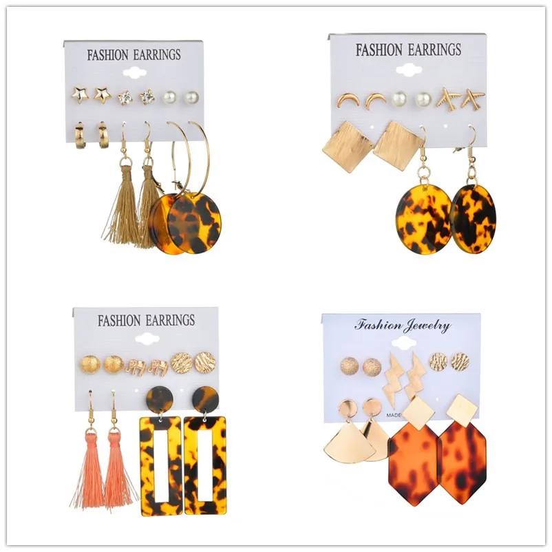 MissCyCy 2020New Flower Stud Earrings Set Tassel For Women Bohemian Shell Gold Long Earring 2019 Female Fashion Jewelry | Украшения и