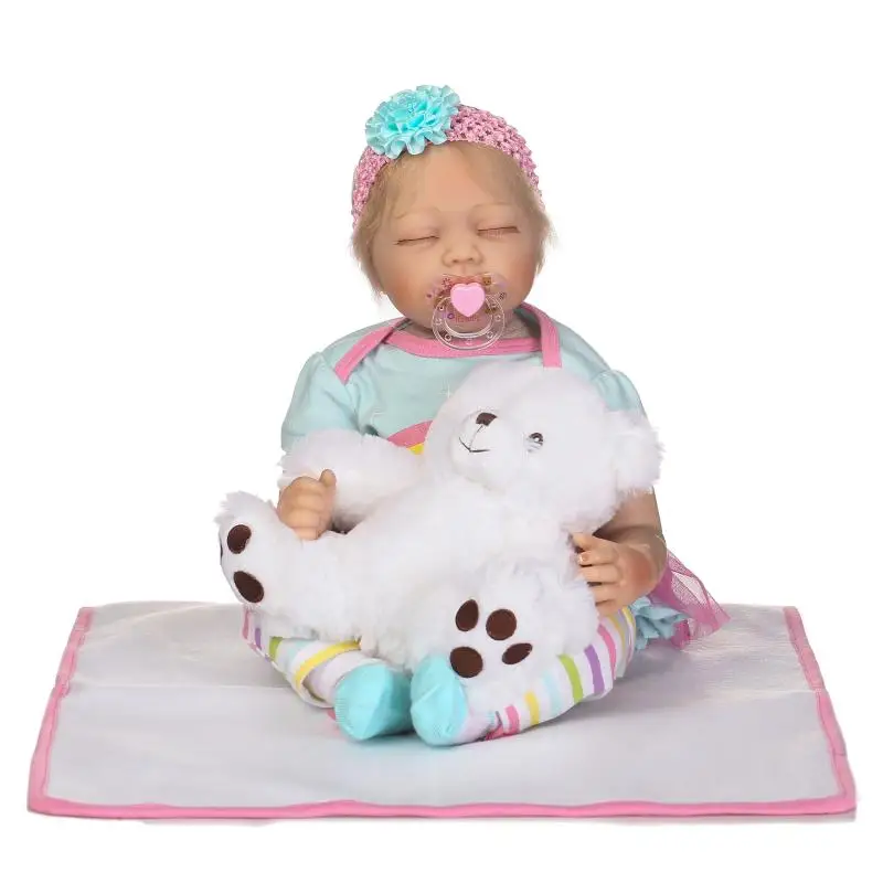 

NPK reborn dolls toys for child 22"55cm soft silicone baby reborn dolls lifelike newborn sleeping girl bebe gift reborn bonecas