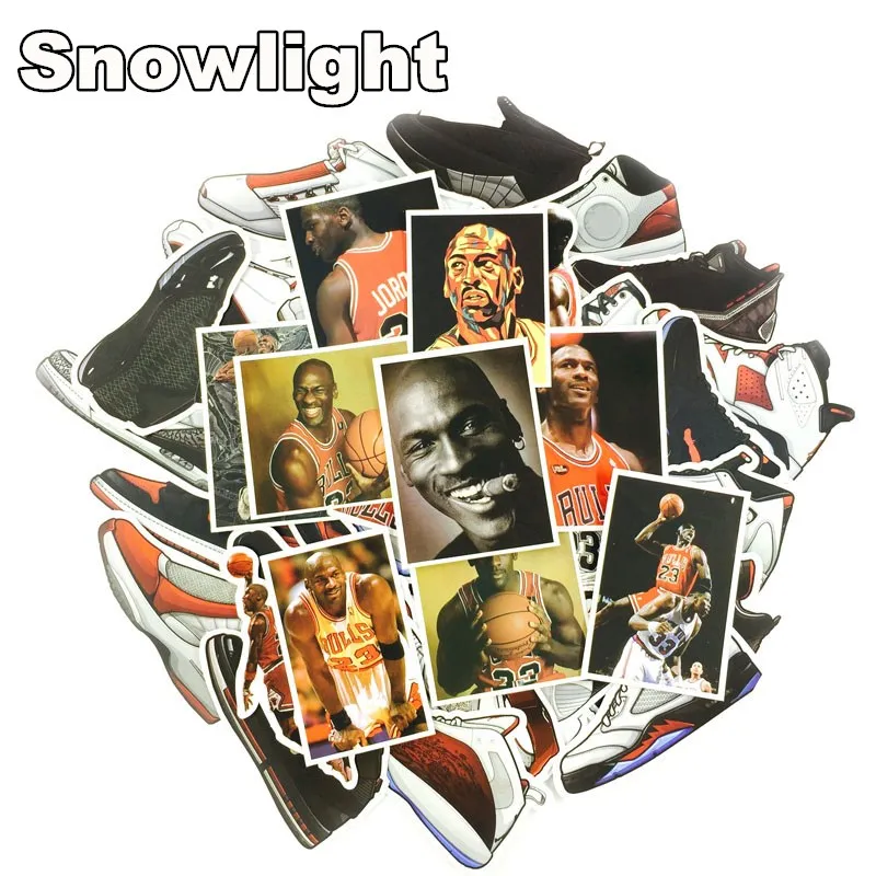 52PCS Cartoon Basketball Star&Sneakers Waterproof Stickers Boy Stickers Room Stickers For Bicycle Skateboard Children Kids Toy