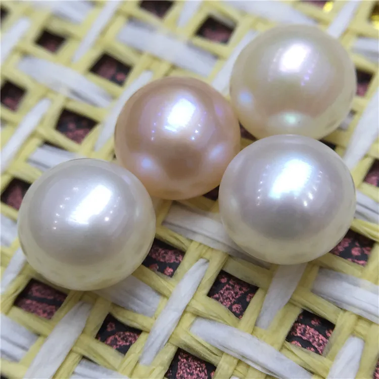 1 Pair 9-10mm Cultured Half Drilled Freshwater Pearl Beads White Pearl Loose Beads DIY Earring Jewelry Making Accessories (2)