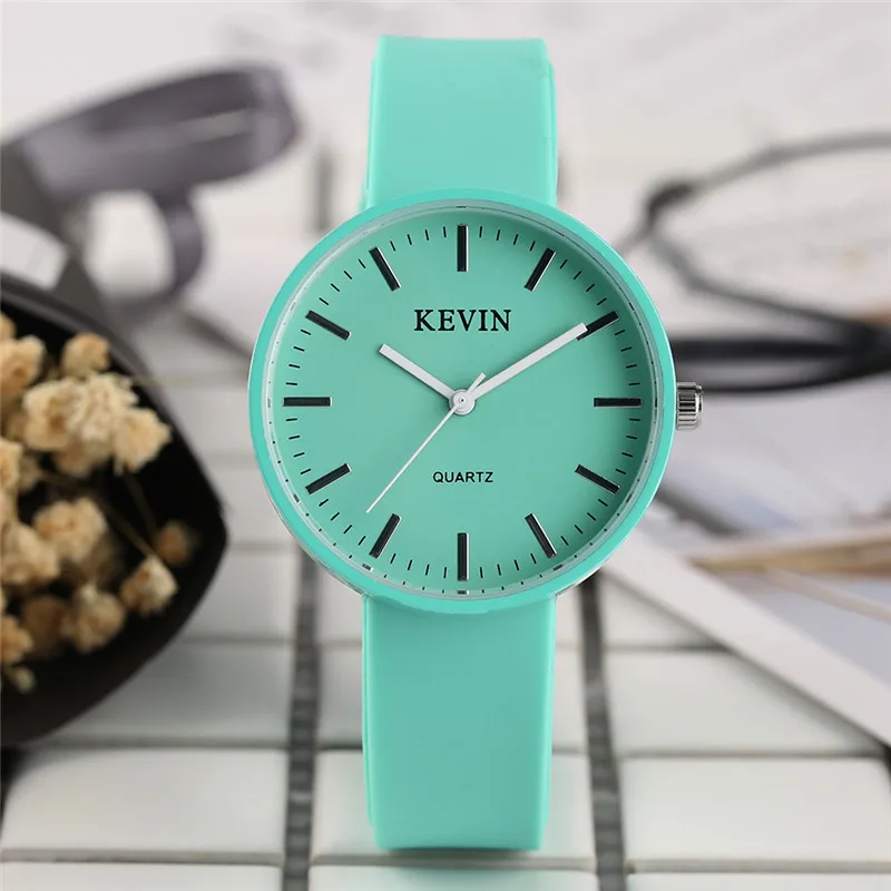 

KEVIN Fashion Women Silicone Watch Fresh Candy Color Korean Simple Ladies Girls Wristwatch Jelly Gel Bracelet Casual Sport Clock