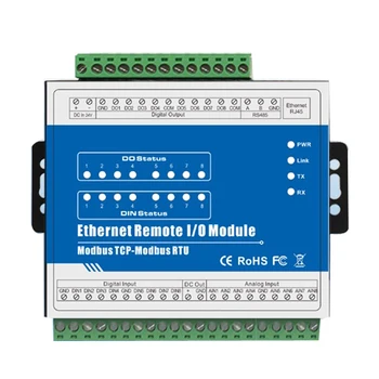 

M310T High Stability Modbus TCP Ethernet Remote IO Module 8 Optical-isolated Digital Inputs Anti-reverse Protection