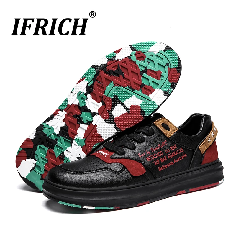 

2019 New Men Casual Pu Leather Shoes Red Walking Men Footwear Flats Youth Men Casual Footwear Anti Slip Mens Designer Sneakers