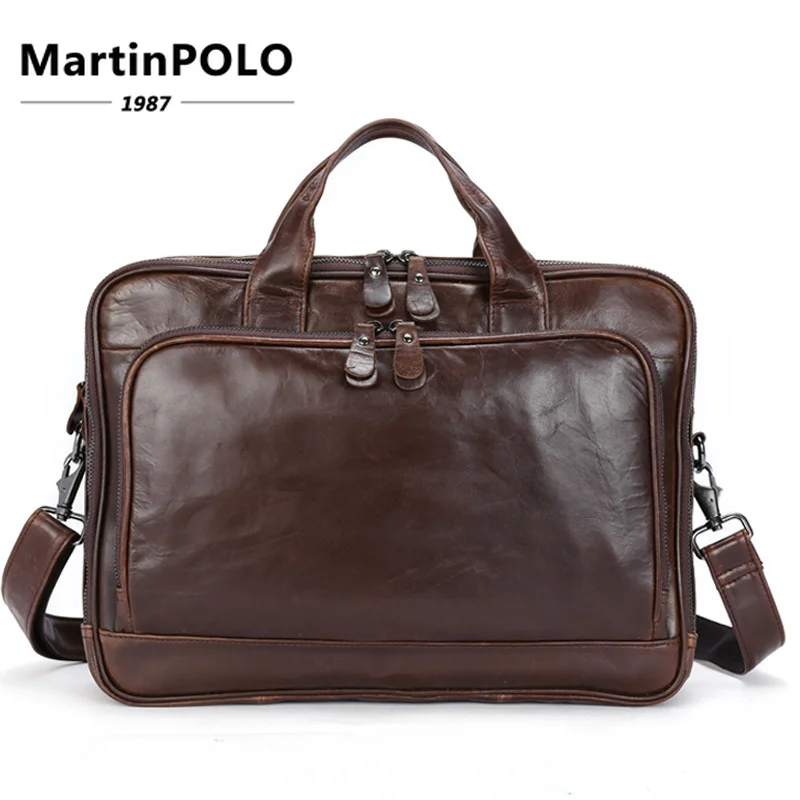 

Men's Leather bag Briefcases Laptop Crossbody Bags Genuine Leather Briefcase Laptop men's bags Messenger Shoulder Bags MLT8979