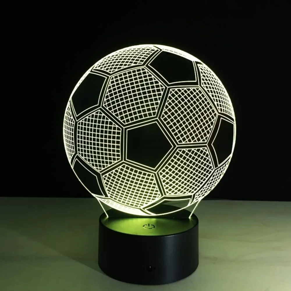 3D Творческий Футбол Ночник 7 цветов меняется футбол Футбол стол Ночная лампа хорошие подарки