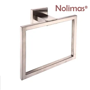 

Wall Mounted European Style Toliet Towel Ring Square Shaped Towel Holder Chrome Brushed Towel Bar Bathroom Accessories