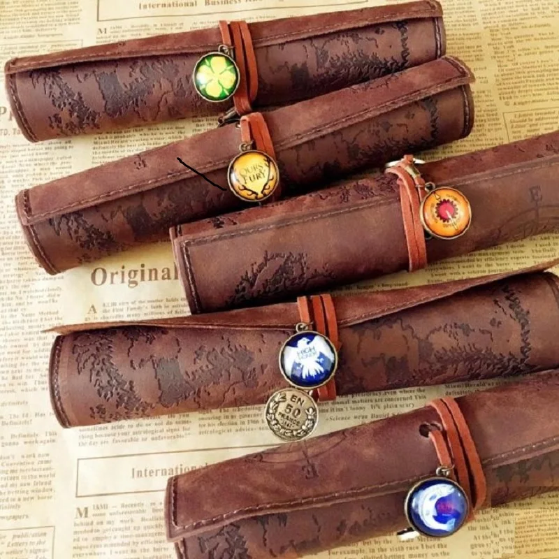 

Game of Thrones cosplay prop stationery storage bag imitation leather pencil case House of Stark family badge pencil case