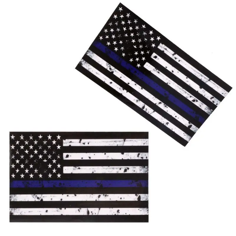 

2pcs Vintage American Car Stickers To Do The Old Blue Striped Car Stickers Car Decor Tools