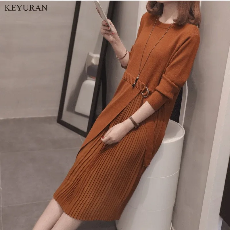 Женское трикотажное платье с длинным рукавом большие размеры|knitted dress|dress long