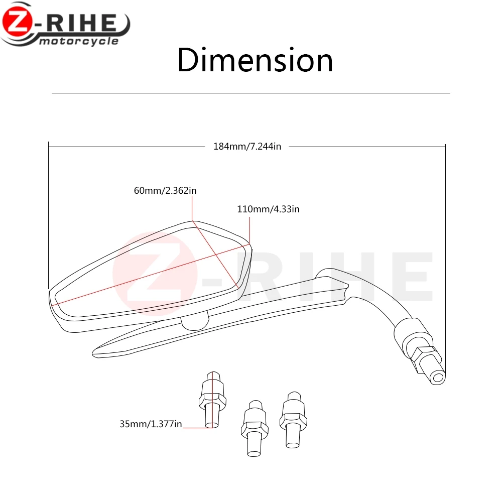 Аксессуары для мотоциклов зеркало заднего вида мотоцикл боковое зеркало для kawasaki z750 z900 zx10r z800 z1000 er6n versys 650 ninja 300