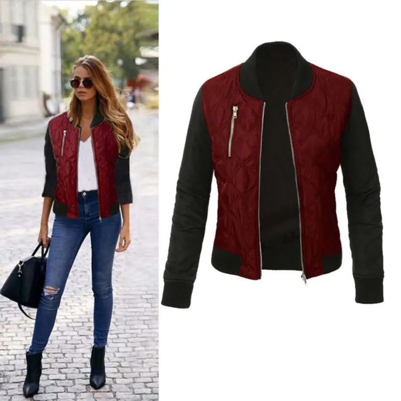 Autumn Women Basic Coat Casual Long Sleeve Bomber Jacket Outwear Jackets Abrigos Mujer