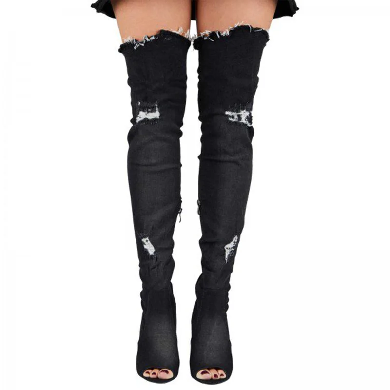 black_peep_toe_denim_stiletto_heel_thigh_high_boots