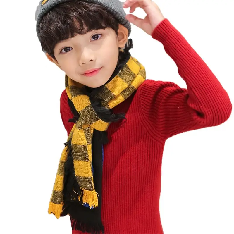 В году, осенне-зимний детский шарф Британский клетчатый высококачественный теплый кашемировый мягкий шарф модный шарф для мальчиков и девочек