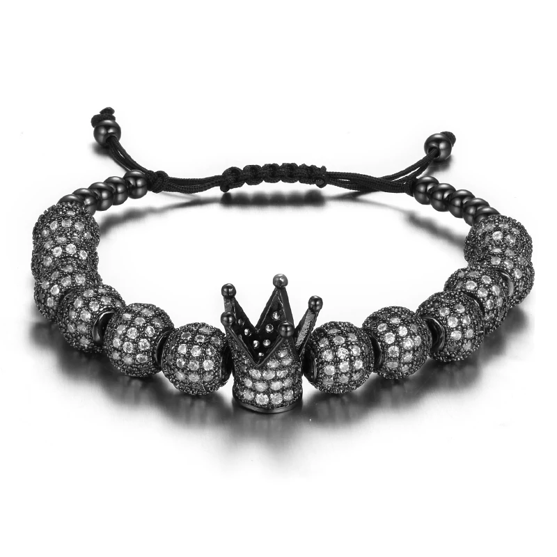 Brand 2017 Luxury Crystal Ball Crown Charm Bracelets For Women Rhinestone Adjustable Female Bracelet Accessories Pulseiras