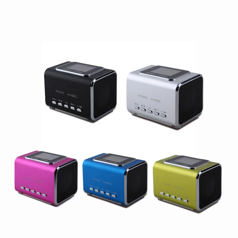 Ceny Oryginalna muzyka anioł JH MD05X LCD przenośne radio fm głośniki PC wsparcie Usb karty TF linii w Mp3 odtwarzacz zegar Alarm altavoz
