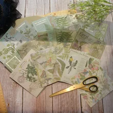 15 листов DIY 15 стилей 13*13 см золотые зеленые образцы диких растений папоротника дизайн крафт-бумаги Скрапбукинг креативный подарок использование