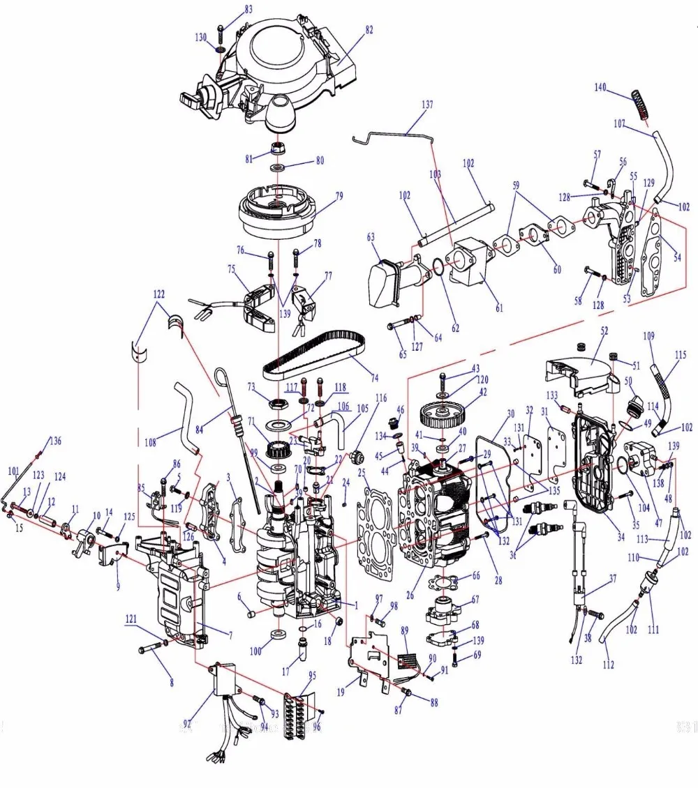 Части системы питания для hidea HDF9.9, 4 такта 9.9HP