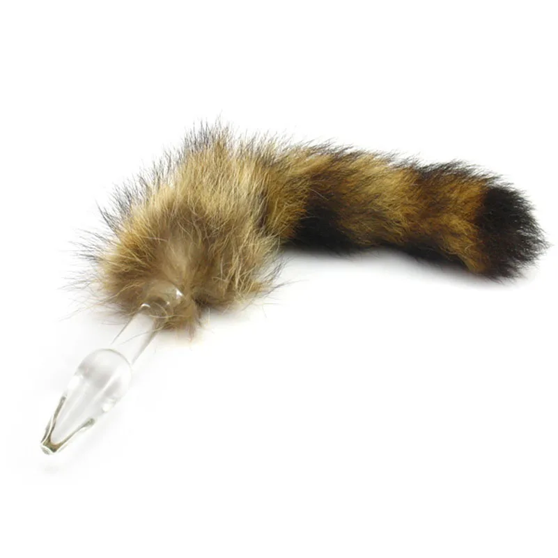 H00USGlass Butt Plug with Faux Fur Tail (5)