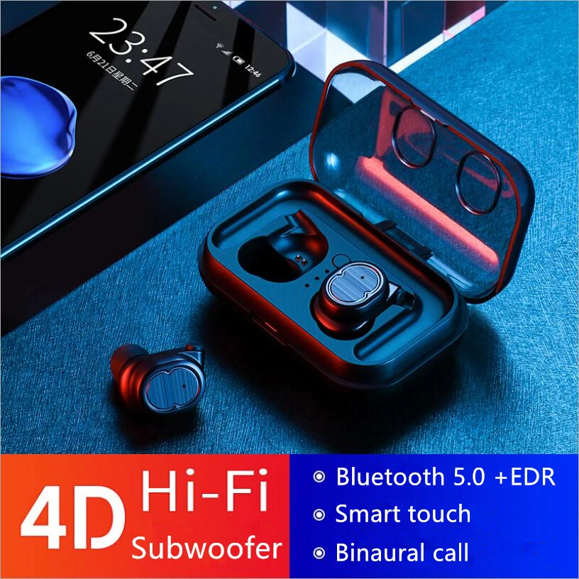 

IPX 5 Mini Sports Earbuds With Dual Microphone TWS 5.0 Wireless Invisible Headphones Bluetooth Earphones Stereo Bass Headset