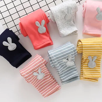 

New Baby Girls Pants Leggings Stripe Cartoon Pattern Kids Cute Stretchy Warm Trousers Pants