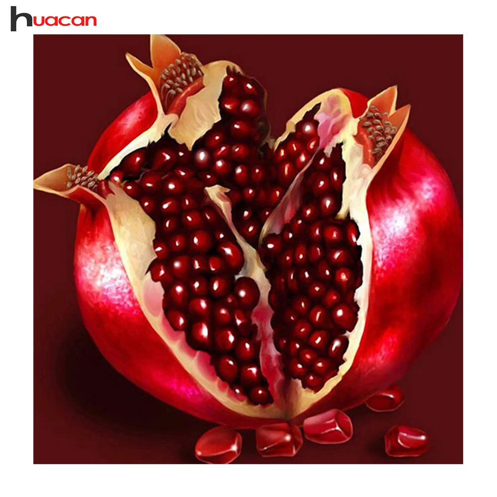 

Huacan DIY Diamond Painting Cross Stitch 5D Diamond Embroidery Pomegranate Full Square Diamond Mosaic Decoration Kit Fruit