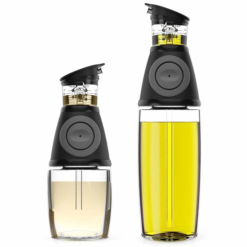 

2pcs/set 9/17oz Olive Oil Dispenser Bottle Set Oil Vinegar Cruet with Drip-Free Spouts Kitchen Gadget