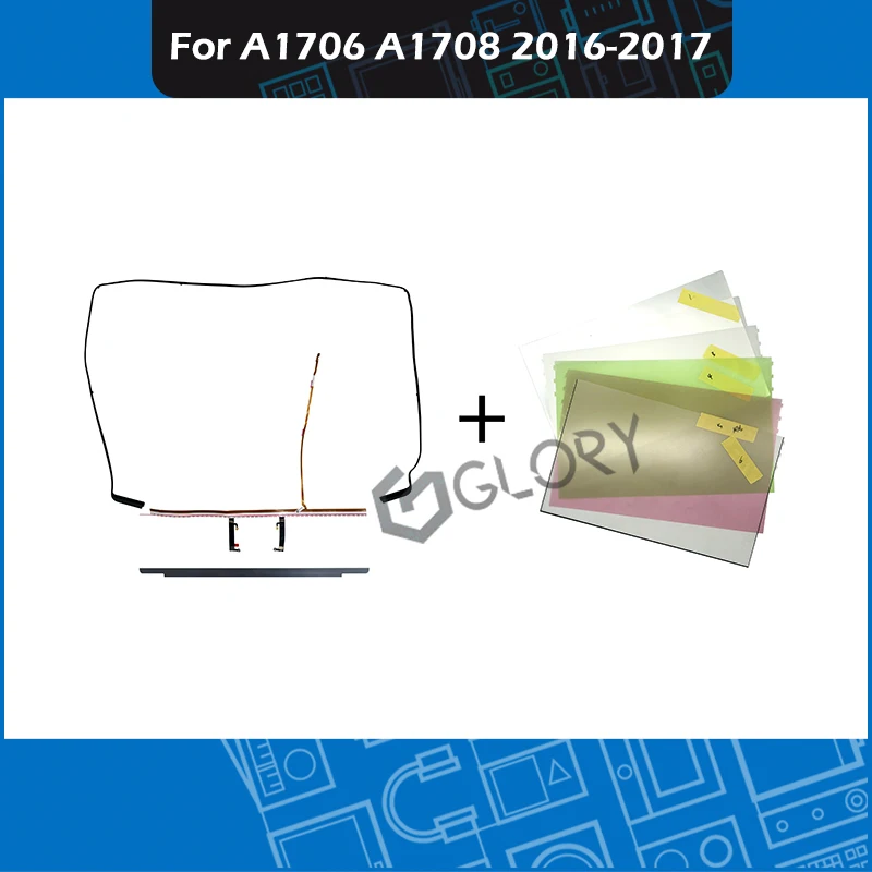 

4pcs/Set for Macbook Pro Retina 13" A1706 A1708 LCD Rubber Bezel Rubber Ring + Backlight Sheets + Logo Bezel + Back Light cable