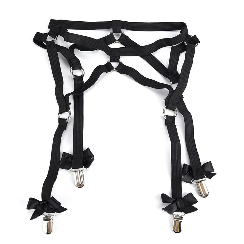 

Summer Style Harness Beautiful Sexy Black Bow Garter Belt Harajuku pastel Goth Harness Garter Stockings Sexy Lingerie