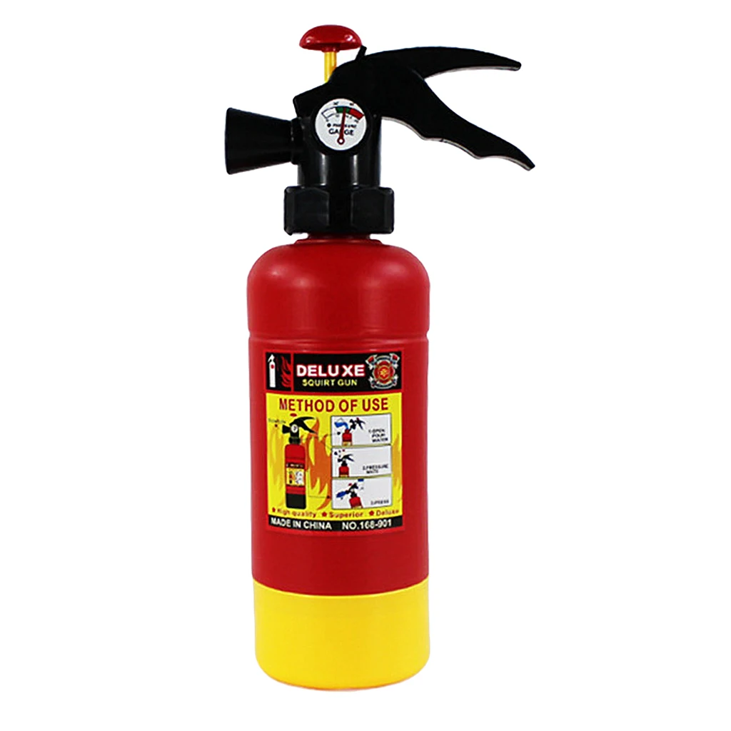One Piece Practical Plastic Fire Extinguisher Shaped Simulation Squirt Water Guns Toy for Kids Children Summer Funny Toy