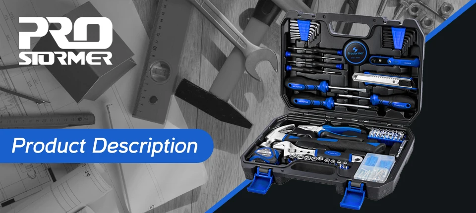 Набор инструментов Prostormer для домашнего использования, 120 шт., набор инструментов для ремонта, рычажный ключ храпового механизма, розетка, профессиональные наборы инструментов, крепкий чехол