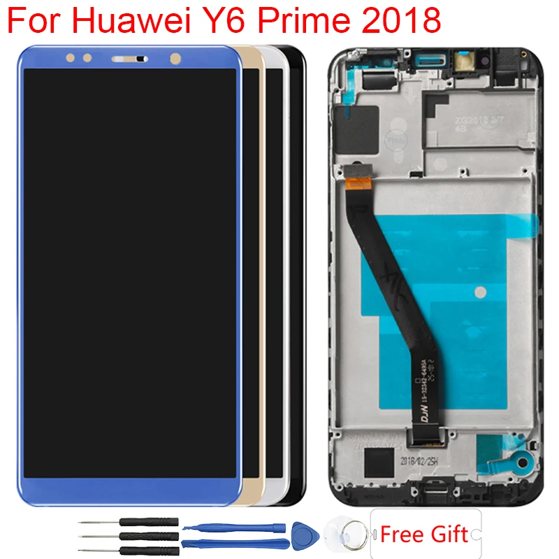 Kopen Originele Y6 Prime 2018 LCD Voor Huawei Y6 2018 LCD Display Frame ATU L11 L21 L22 LX1 LX3 L31 L42 touch Screen Digitizer Vergadering
