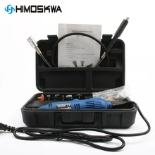 HIMOSKWA 40 шт. электрический шлифовальный мини-станок с мягким валом Регулируемая скорость электрическая шлифовальная машина сверление, шлифовка