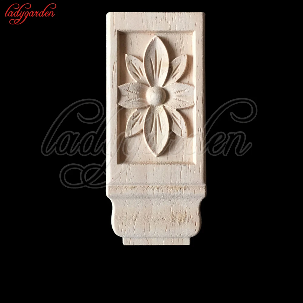 Декоративные деревянные накладки с цветочной аппликацией, декоративные деревянные молдинги для дверей шкафа, мебели, украшения для кухонных шкафов