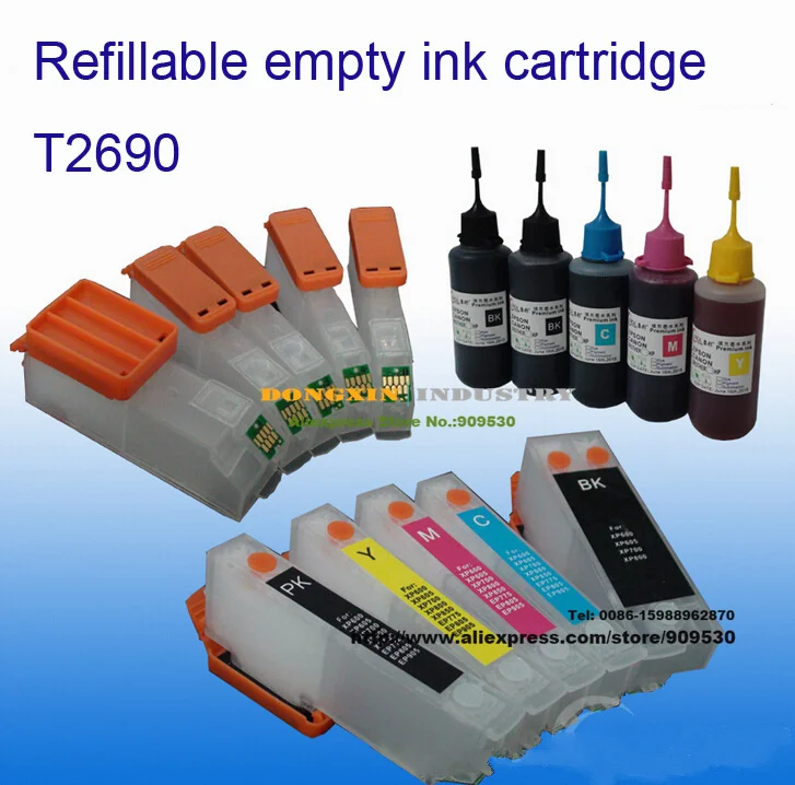 

T269 T2690 Refillable ink cartridge For Epson Expression Premium XP-702 XP802 XP-802 XP702 printer ink with ARC chips