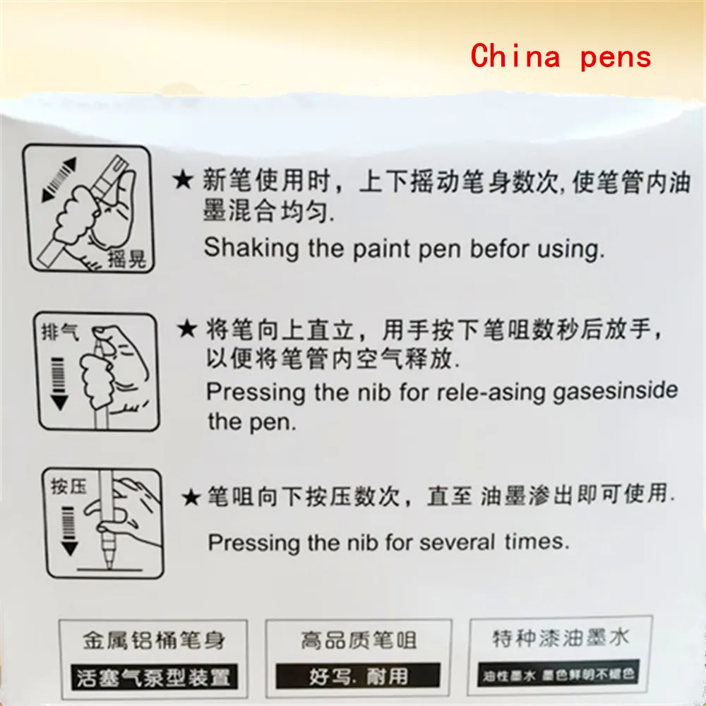Permanent Marker Pen 12 colors Waterproof Rubber Paint for Car Tyre Tread