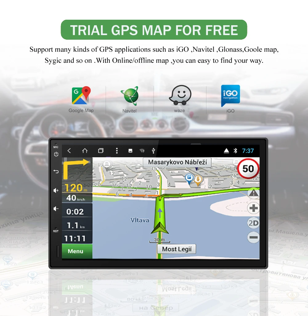 Flash Deal Bonroad 2 Din Android 9.0 Car Multimedia For Nissan Toyota Hyundai GPS Navigation Audio Player Car Radio RDS Video Player 6